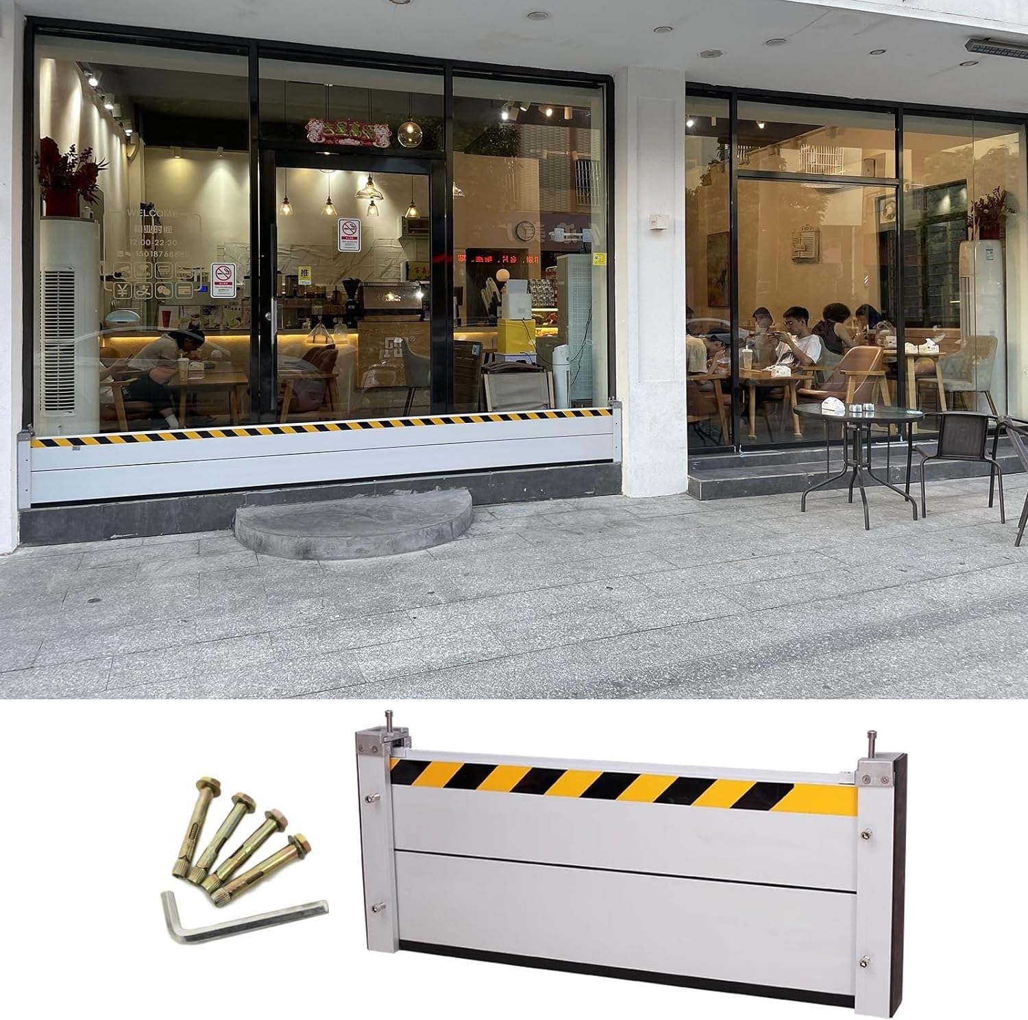 Barrière de protection contre les inondations en aluminium pour porte-patio