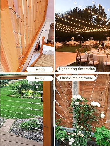 Miniatura 5 de TooTaci Paquete de 10 tensores M5 para ojos y ojos, tensor de alambre de acero inoxidable 304, tensores ajustables para cables de alambre, tensores