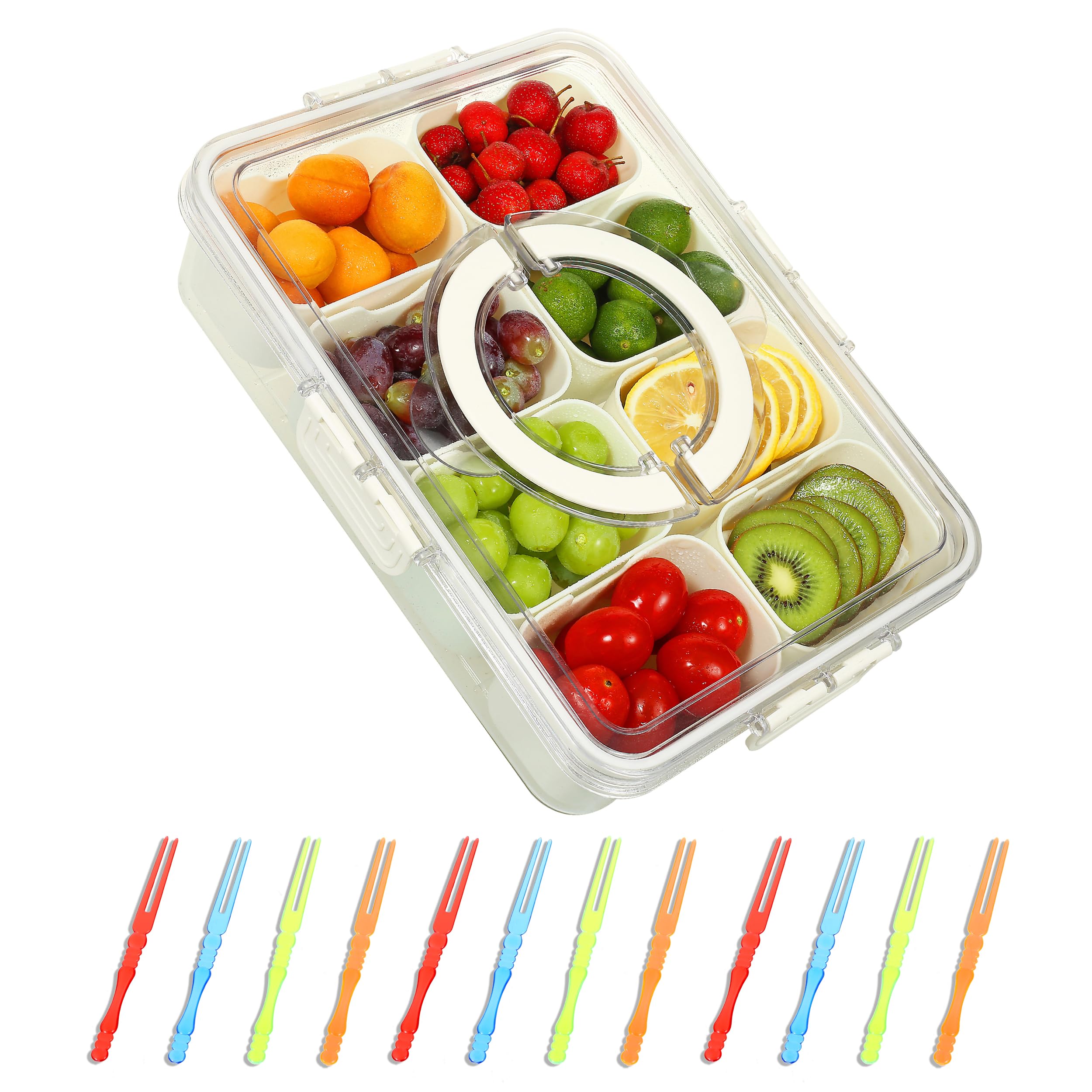 Fruit Trays For Serving For Party Snackle Box - 8-Compartment Divided ...