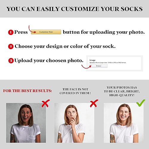 Miniatura 7 de Calcetines con fotos personalizados actualizados con caras - Imprime tu imagen, foto - Regalos divertidos personalizados para hombres y mujeres