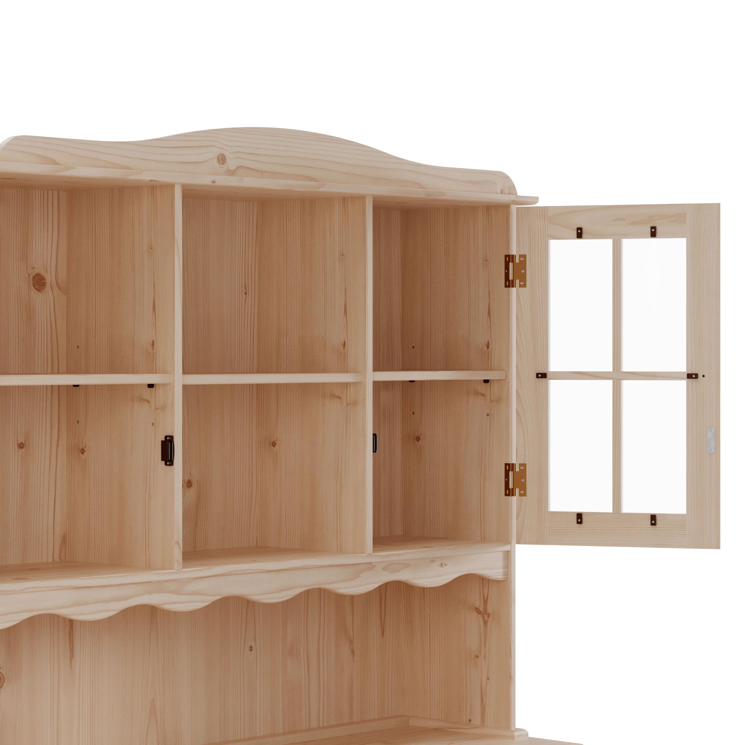 Dogar Altea aparador de 3 Puertas y 3 cajones 86x130x42 cm, AltoxAnchoXfondo, Acabado sin barnizar Mueble Fabricado en Pino Madera de Macizo