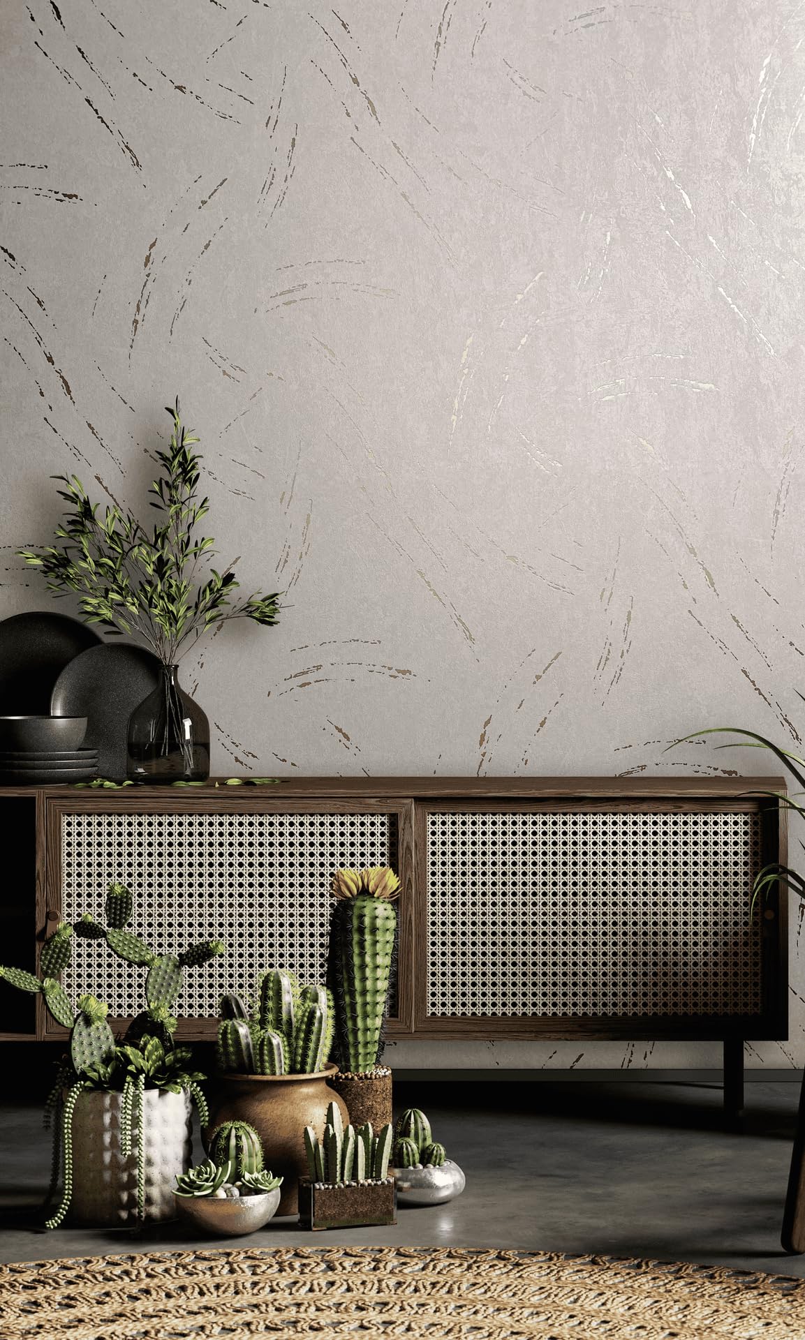 Marburg Wallpaper Beige Glossy Concrete Look Structure Modern Industrial Look for Living Room Bedroom Kitchen 10.05 x 0.53 m