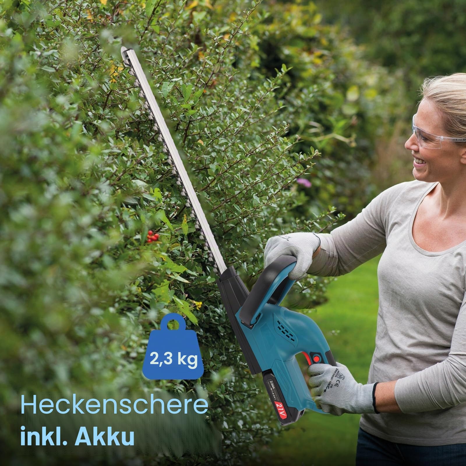 Akku-Heckenschere Nexalite 21V 2in1, 2x2000mAh, 480mm, 20mm