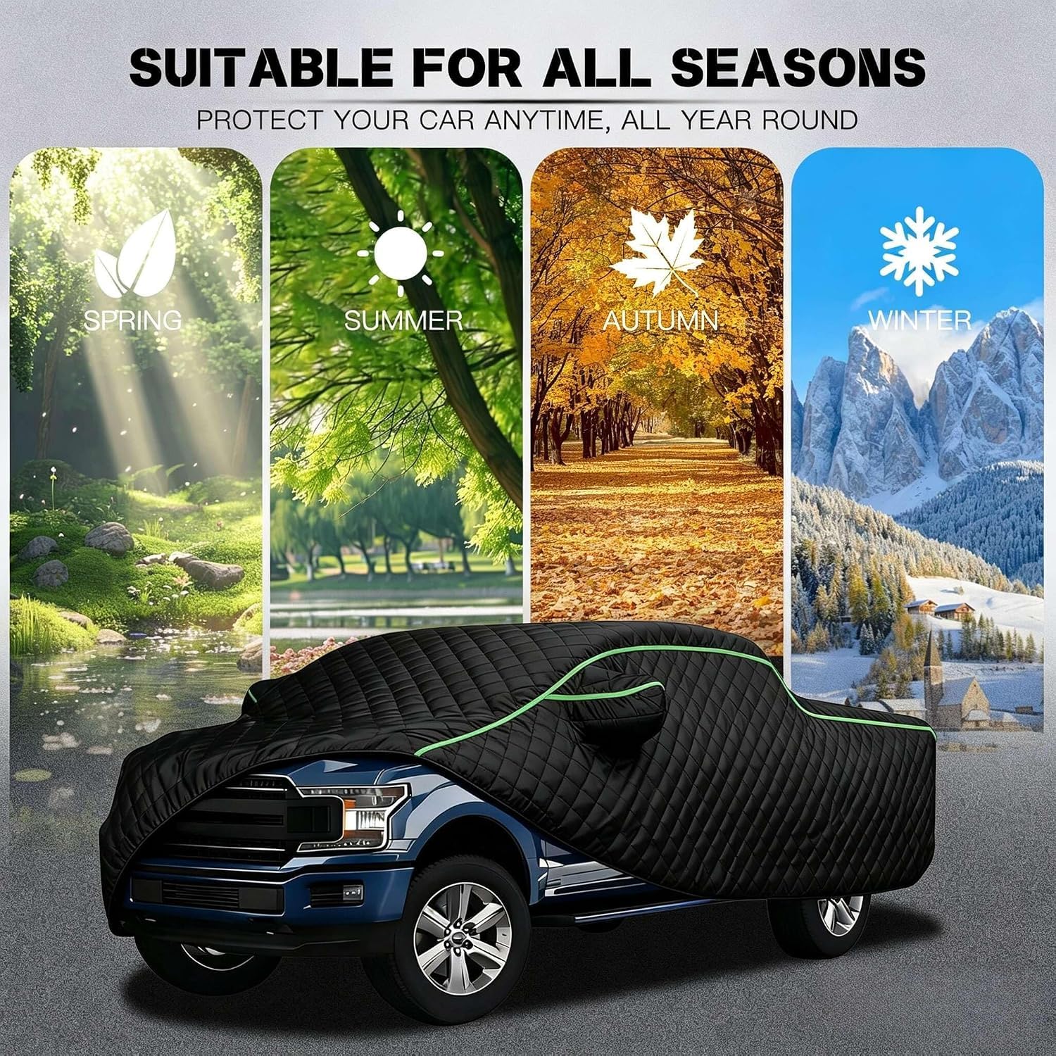 Hagelschutz Autoabdeckung für Ford Ranger Pickup Double Cab 4×4, Hagelschutzplane Auto, Hagelschutz, Allwetter Abdeckplane für Garage & Outdoor UV-Schutz für LKW p390nly