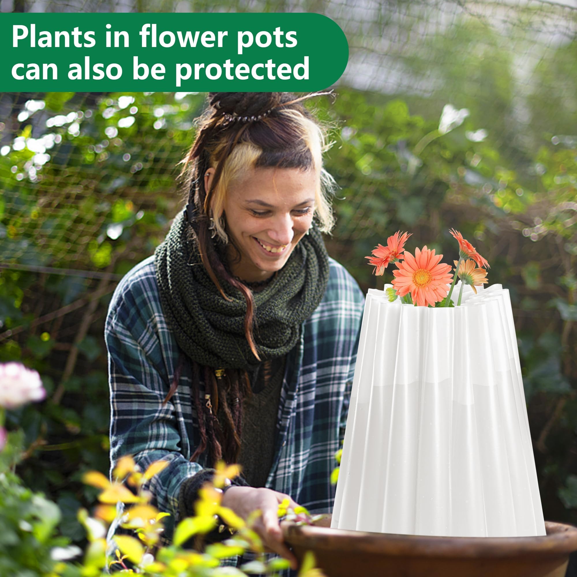 DECOHS 10 protectores aislantes para plantas, 18.3 x 18 pulgadas, aisladores de plantas para la temporada temprana de la temporada, protege las plantas para la protección del invierno contra las