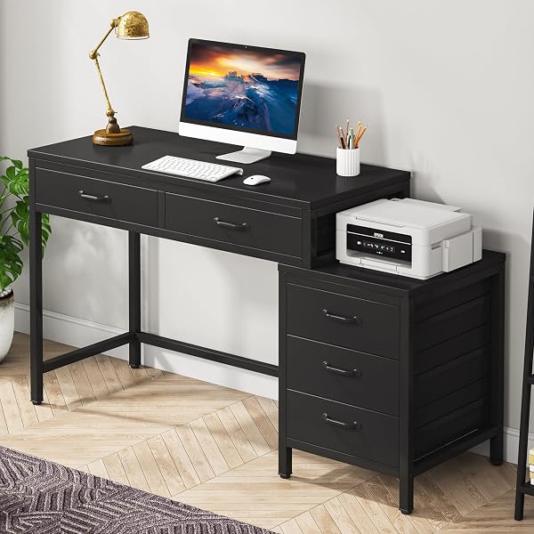 Tribesigns Computer Desk with 5 Drawer