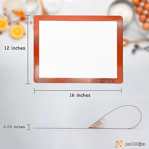 Miniatura 9 de proMCRjex Tapete de silicona antiadherente para horno, bandeja para hornear segura para alimentos, para hacer galletas y pan (tamaño grande, 16 x 24