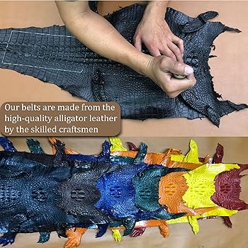 Amazon | [vinacreations] グリーン クロコダイルベルト ワニ革