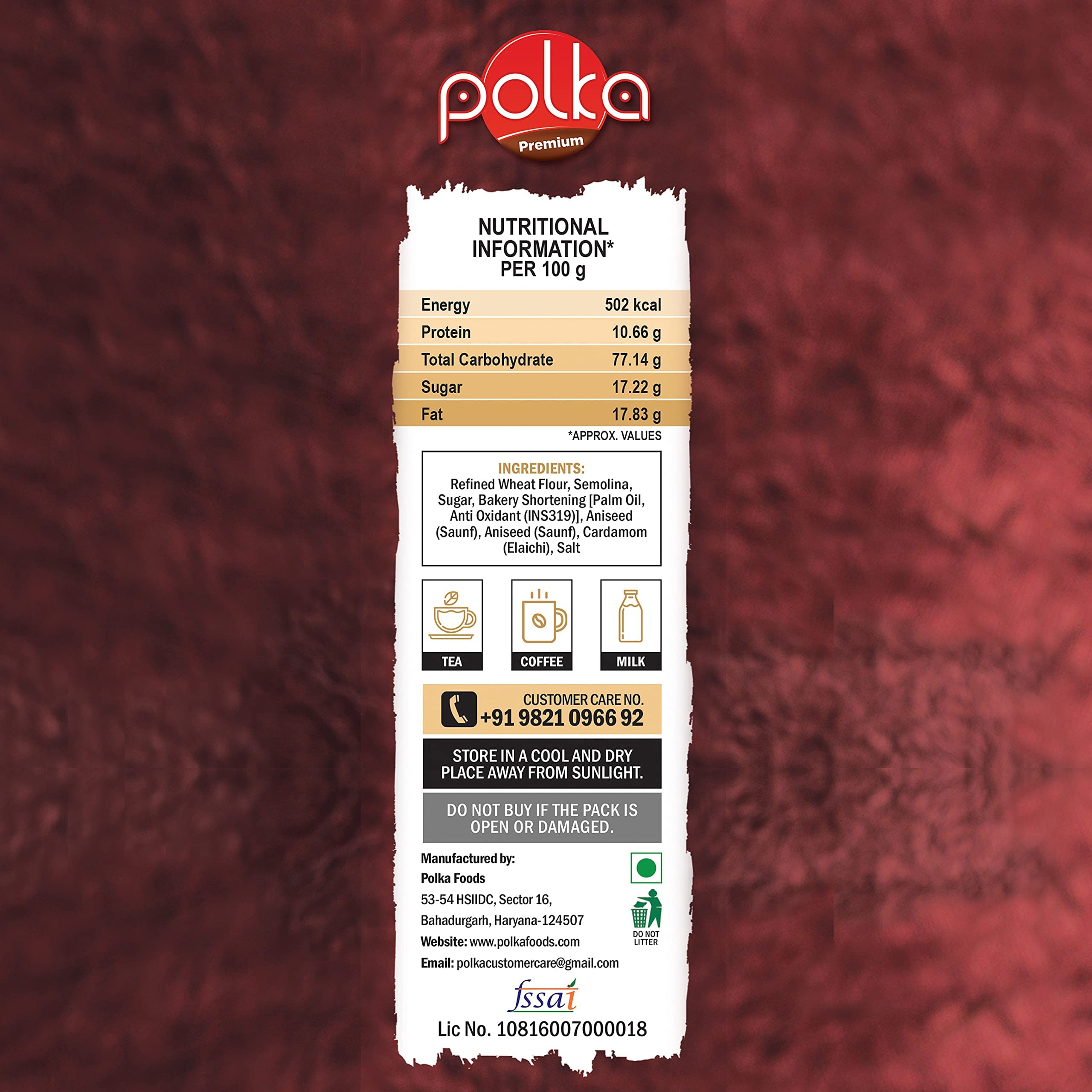 POLKA Classic Sooji Rusk I Pack Of 1 200 Gm I Rusk with Suji, Elaichi & Saunf I High Fibre Toast I Handcrafted Bakery Items I Snacks In Fresh I Snacks Combo (SUJI RUSK, 200 GM) - Image 6 thumbnail