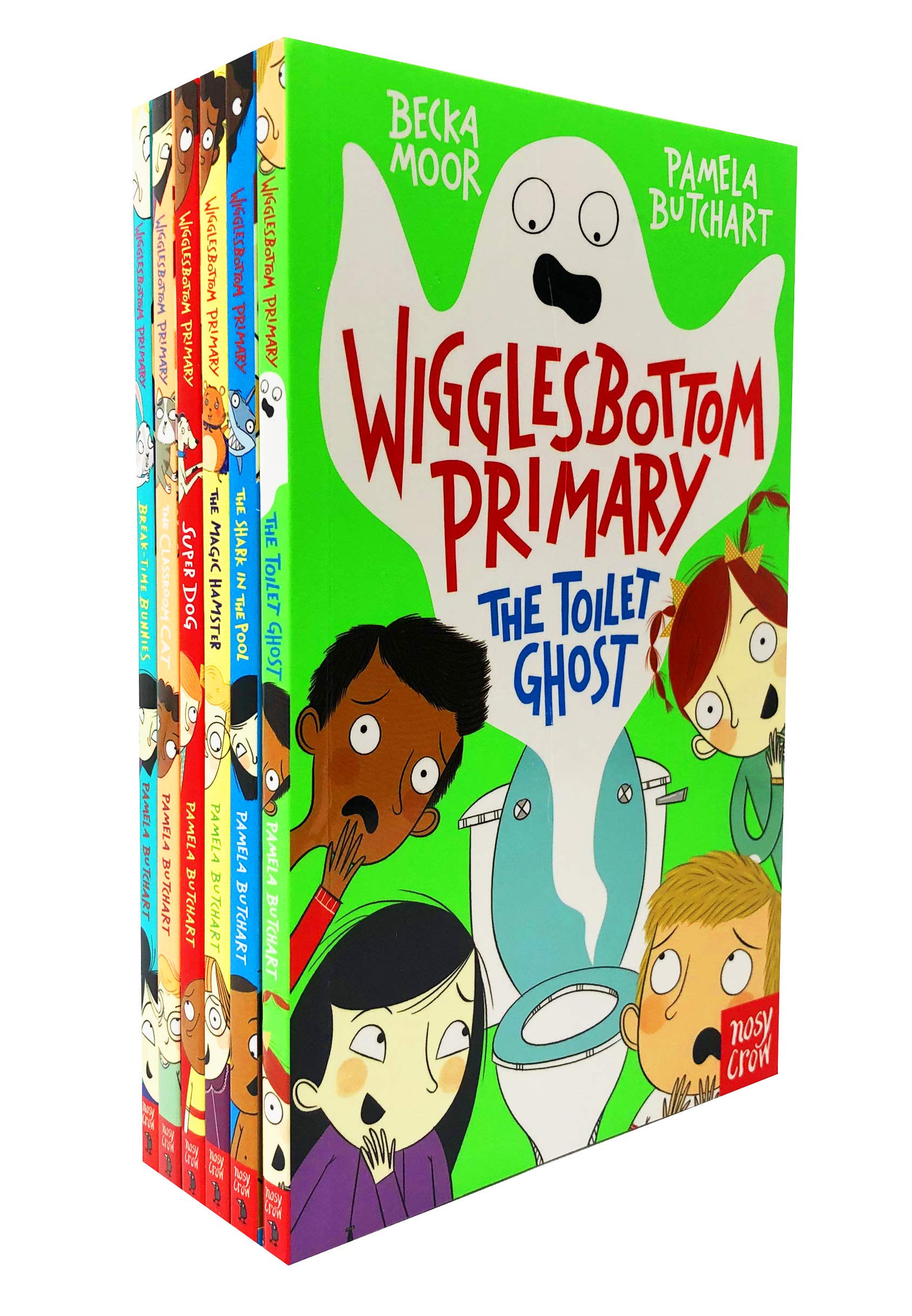 Wigglesbottom Primary Series 6 Books Collection (The Toilet Ghost, The Shark in the Pool ,The Magic Hamster,Super Dog,The Classroom Cat,Break-Time Bunnies)