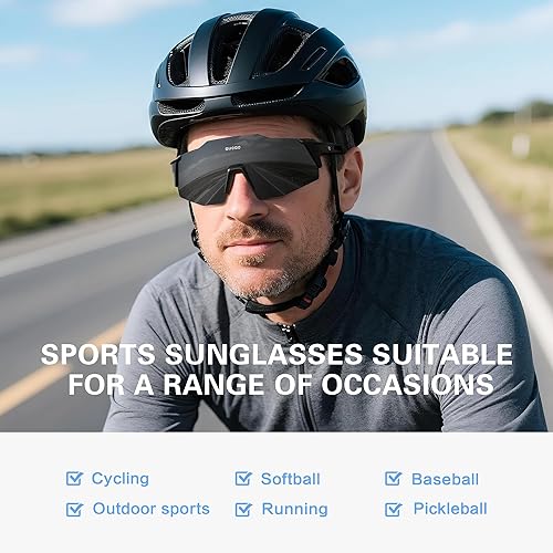 Miniatura 3 de suoso Gafas de sol deportivas de ciclismo para hombre gafas de sol polarizadas ligeras con protección UV para jóvenes, béisbol, softbol, correr