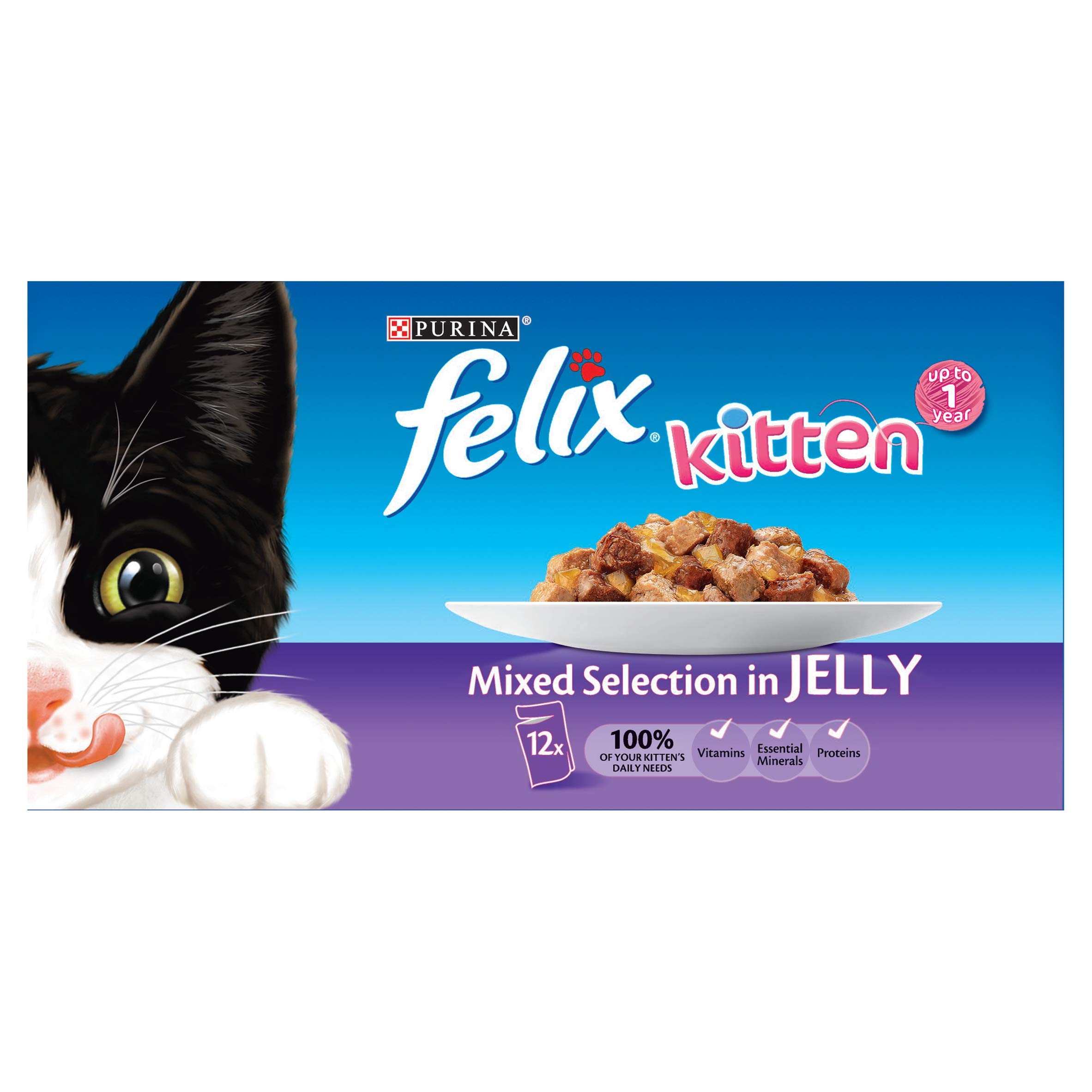 Felix Lot de 4 croquettes pour Chatons 12 x 100 g