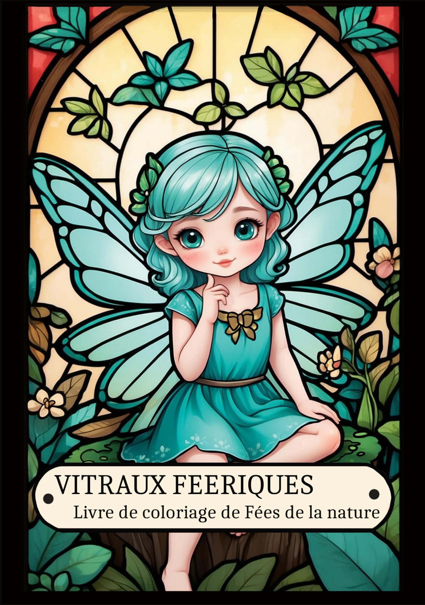 Vitraux feeriques: Livre de coloriage de Fées de la nature