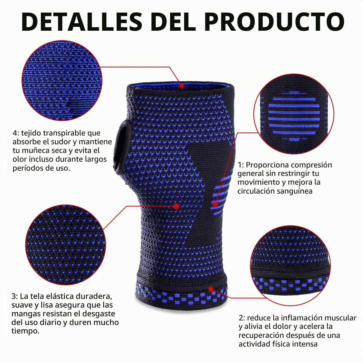 ABYON Muñequeras 2 Unidades para Mano Izquierda y Derecha, Mangas de Compresión para el Túnel Carpiano y Alivio del Dolor de Muñeca, Tendinitis, Artritis, Deportes, Escritura