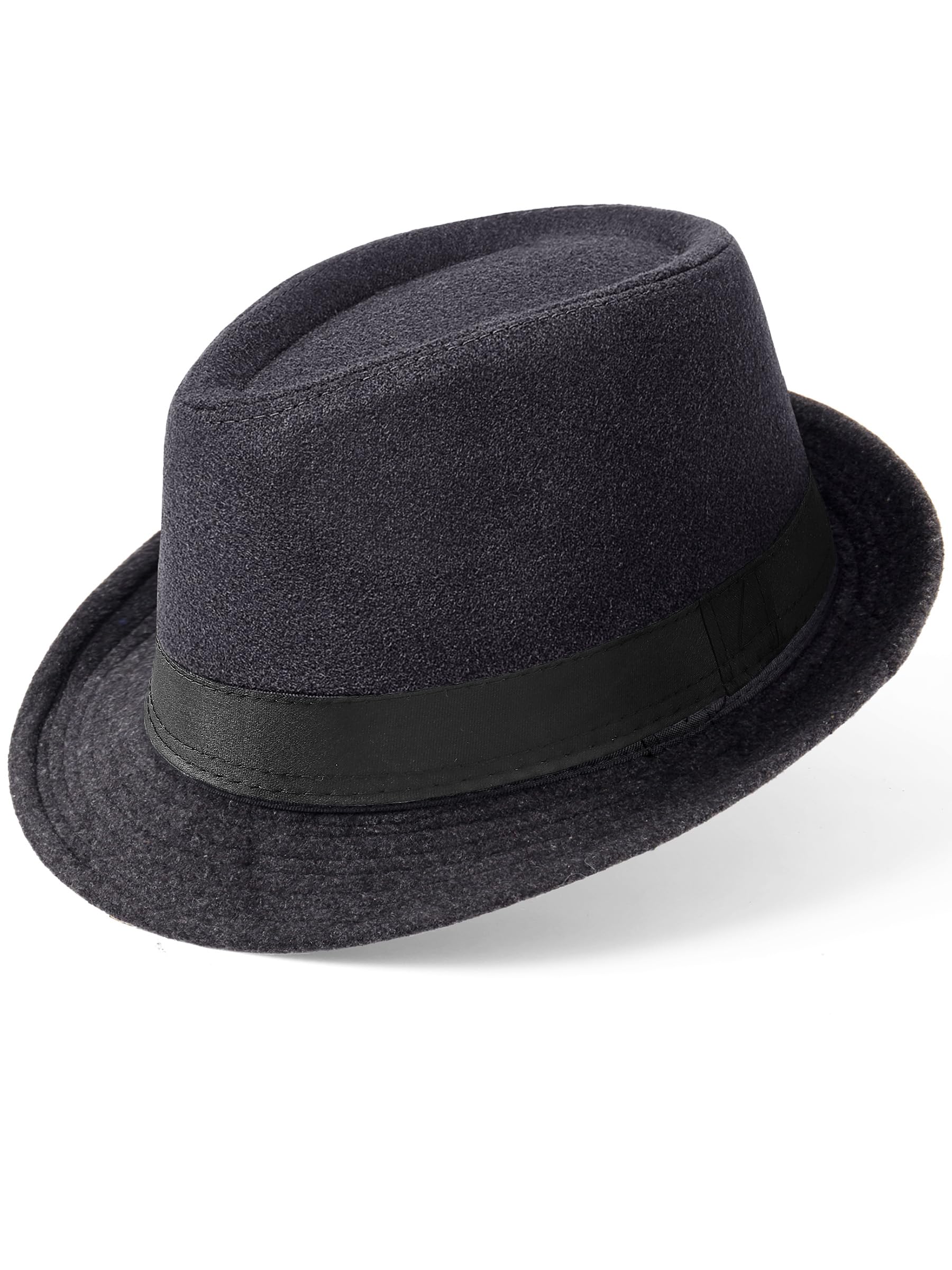 BABEYOND Men's 1920s Short Brim Trilby Fedora Hat