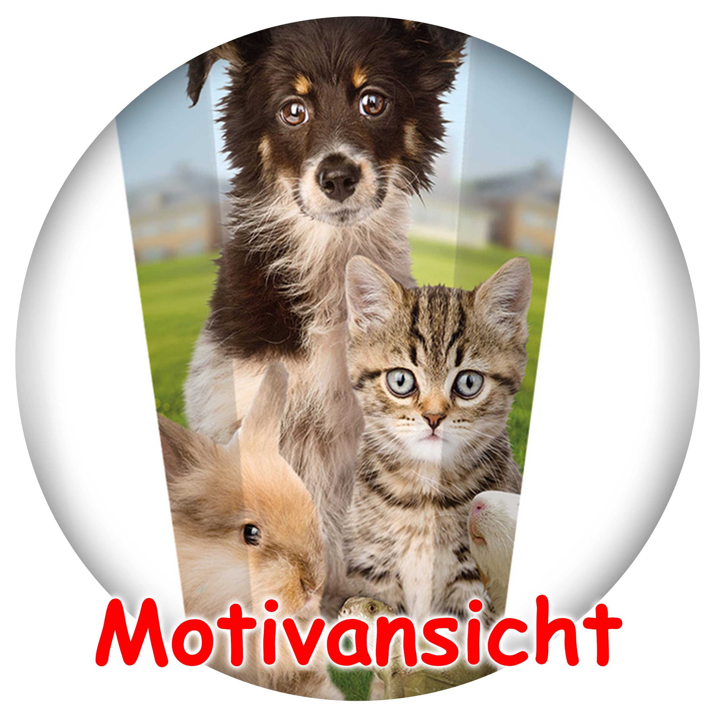 alles-meine.de GmbH Schultüte - Haustiere - Hund & Katze 50-85 cm Größe wählbar inkl. komplette Füllung + Bänder Schleife + Kunststoff Spitze - Zuckertüte - Tüllabschluß ..