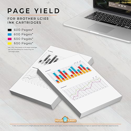 Miniatura 5 de Repuesto remanufacturado para Brother LC203XL Cartucho de tinta, Cartucho de tinta Brother LC203XL de alto rendimiento para MFC-J4320DW J4420DW