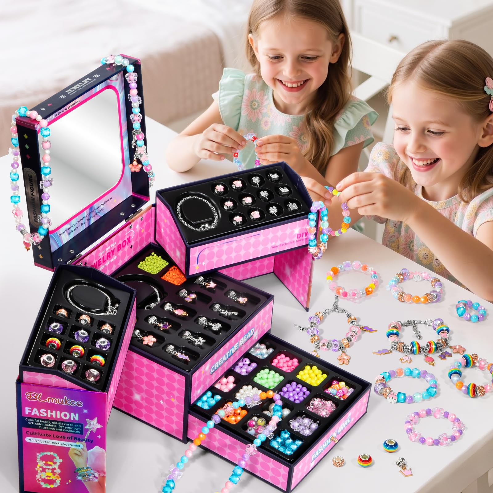 BLmukce Charm Bracelet Making Kit for Girls Ages 8-12, DIY Jewelry Making Kit & Craft Set including Beads - Image 2