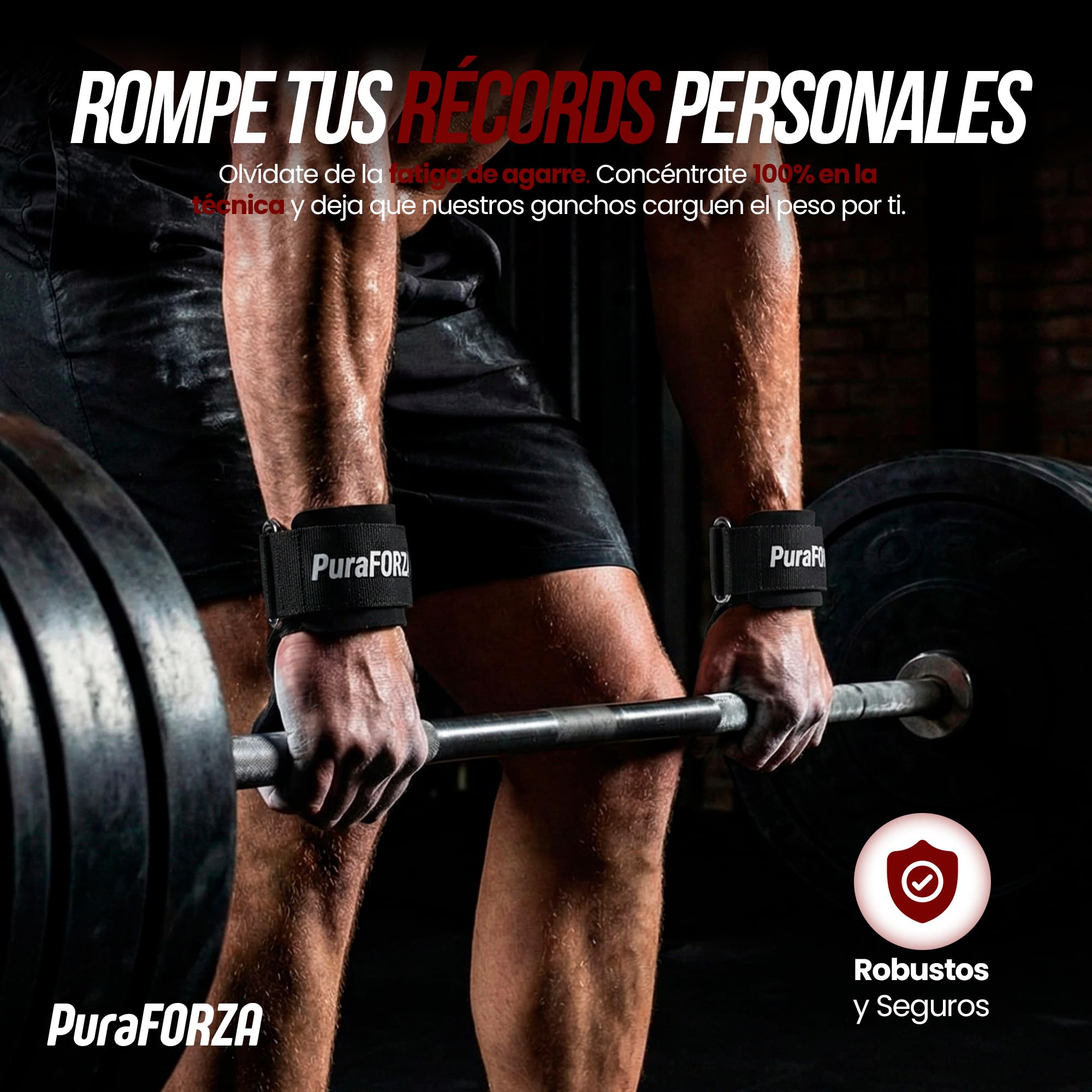 Ganchos de Levantamiento de Pesas Par, Straps Gym – Ganchos para Pesas para Peso Muerto, Dominadas y Encogimientos, Correas de Agarre para Entrenamiento en Gimnasio