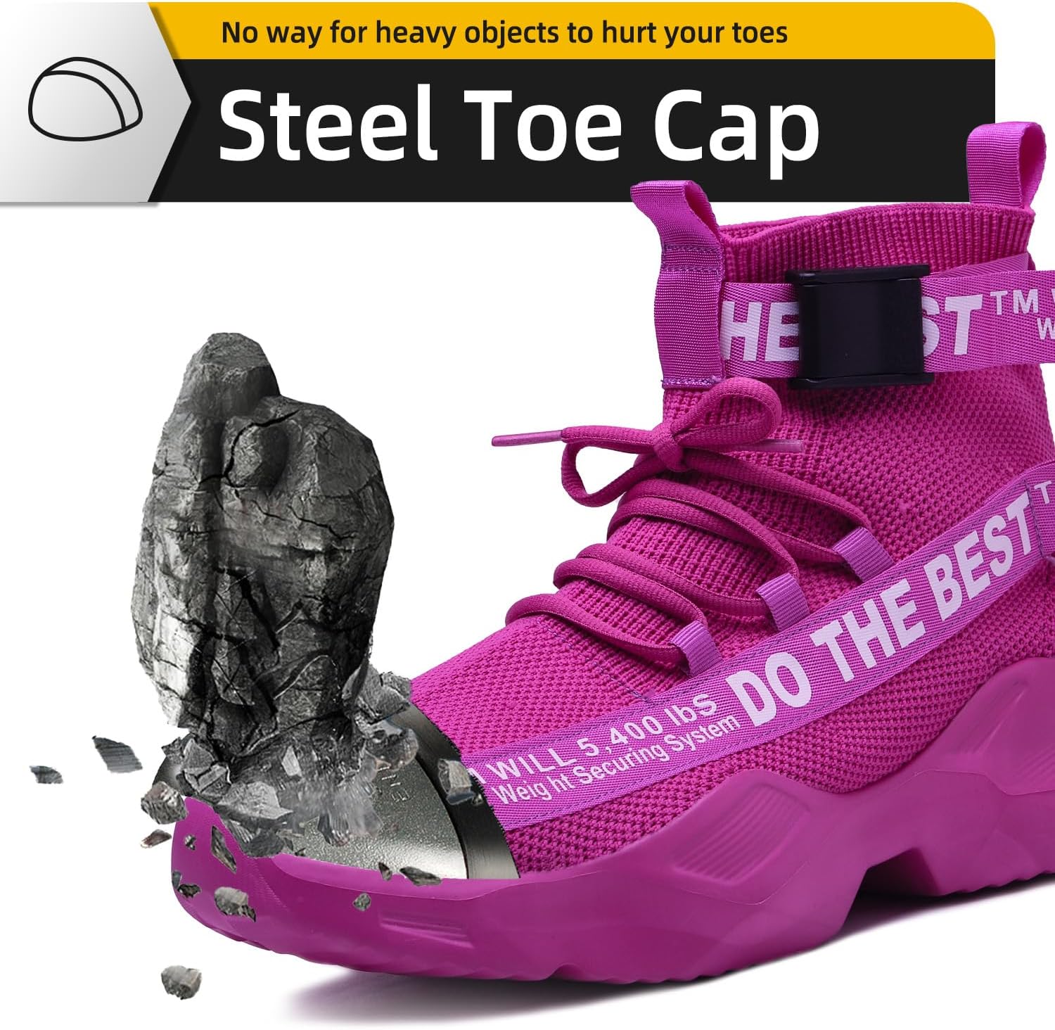 Furuian Steel Toe Shoes for Men Women Comfortable Lightweight Safety Snekaers Industrial Construction Work Shoes for Men - Image 2