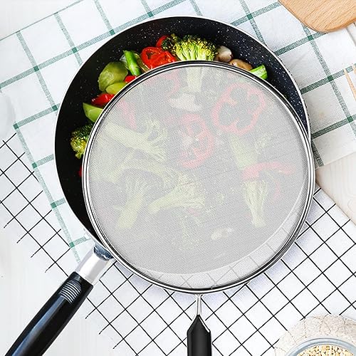 Miniatura 5 de LE FUTUR Pantalla contra salpicaduras de grasa para sartén, protector de grasa de acero inoxidable, juego de 3 (9.8, 11.5 pulgadas, 13 pulgadas)