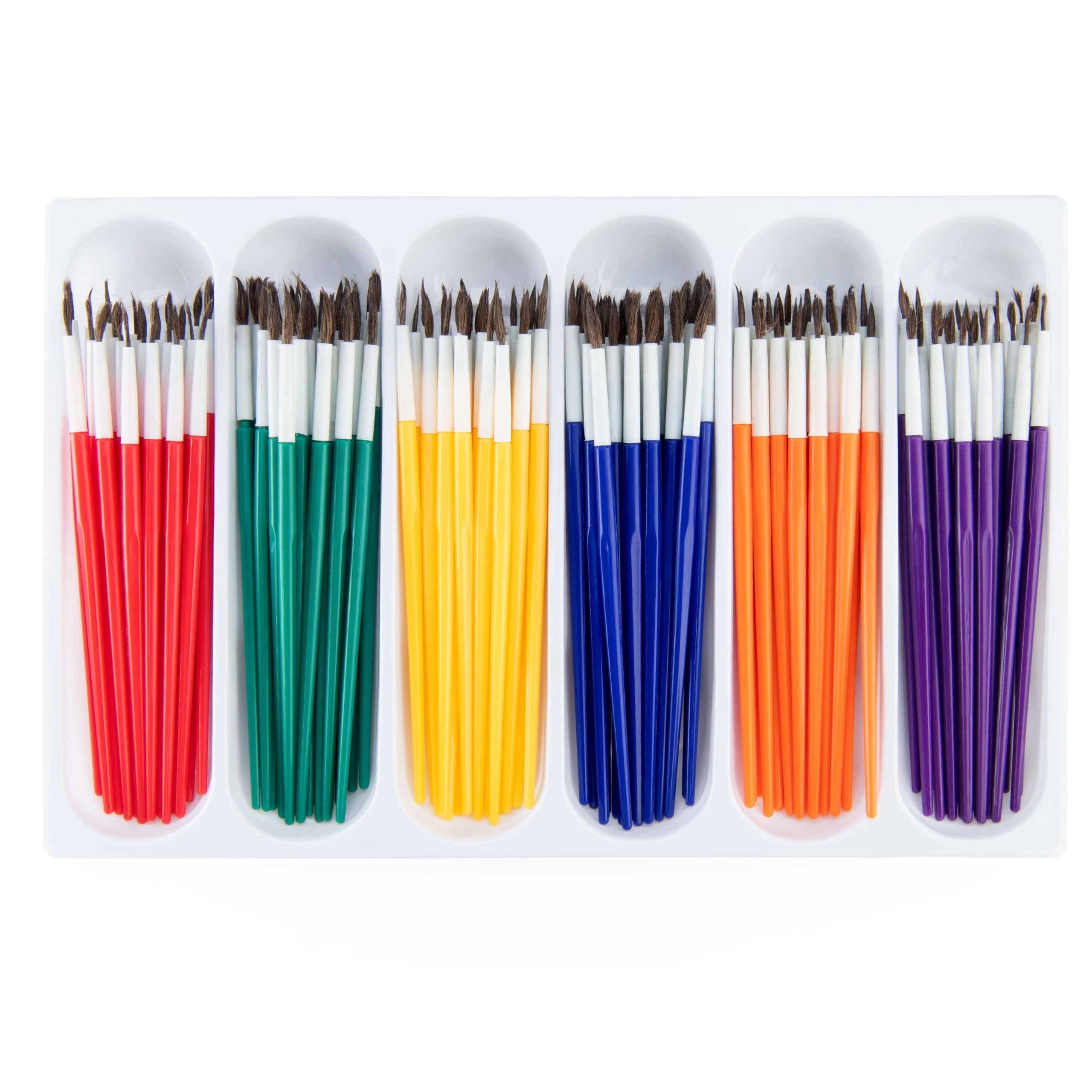 Soft Natural Hair Paint Brushes 144/Pkg-