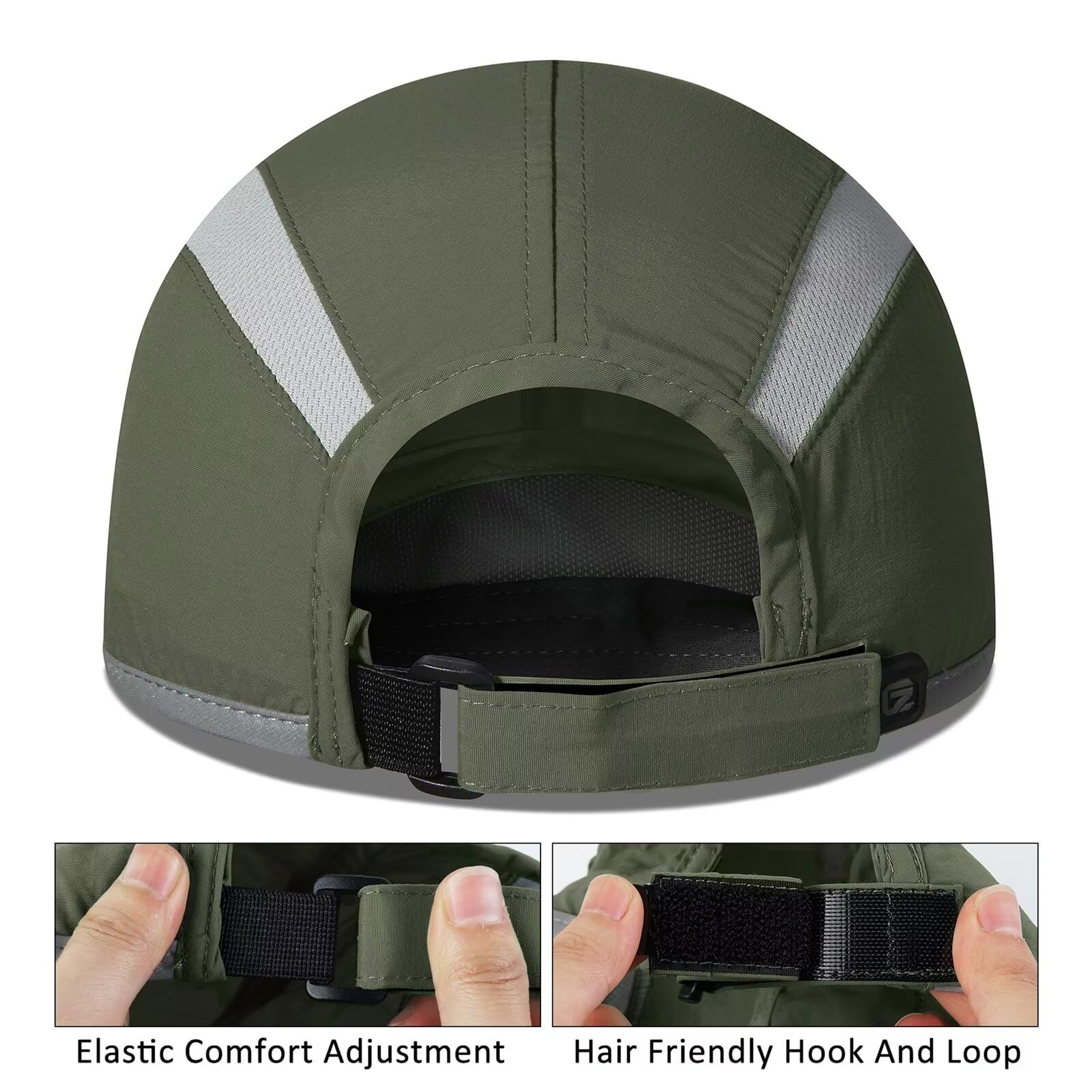 GADIEMKENSD UPF 50+ Folding Reflective Quick Dry Running Cap Breathable