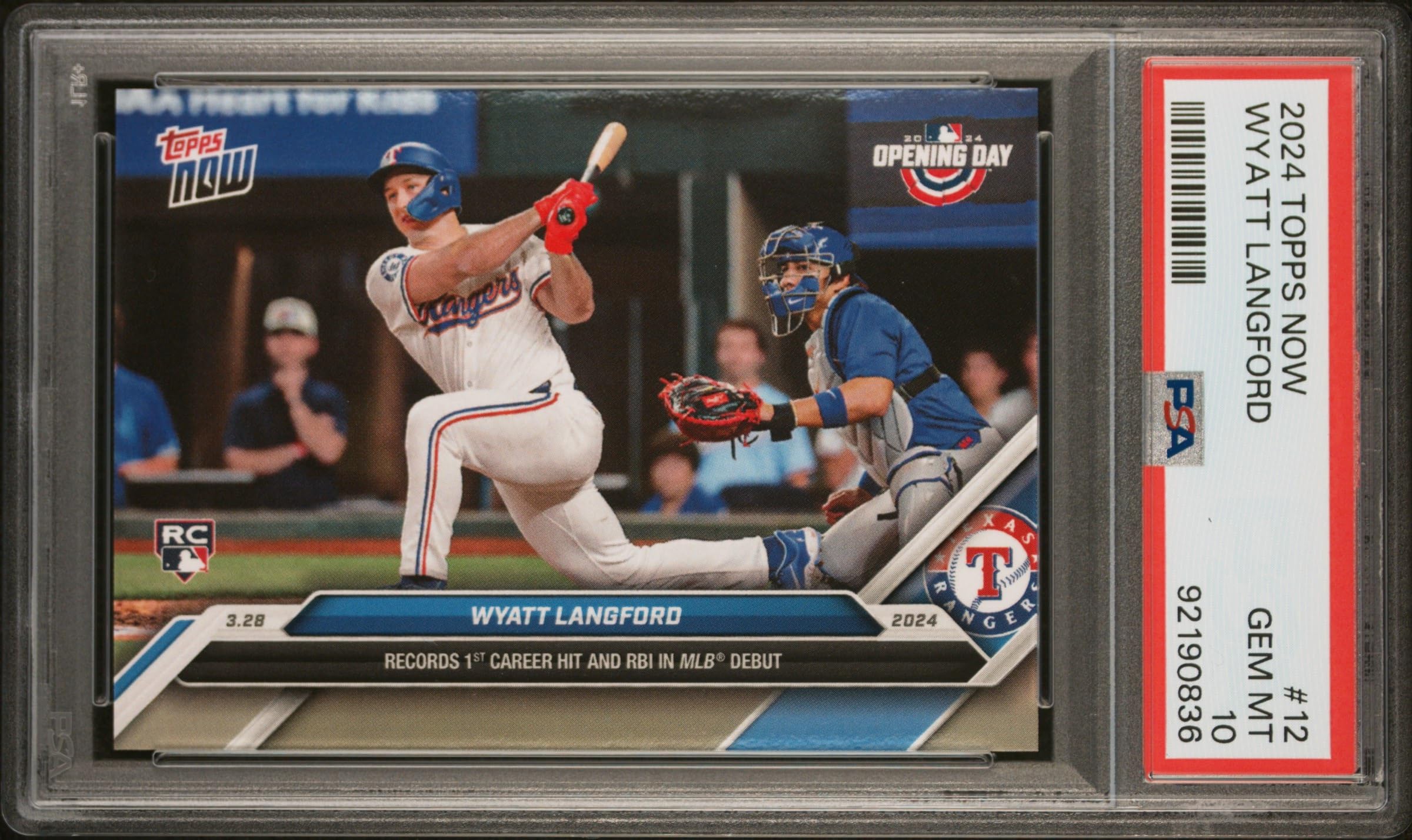 Amazon.com: PSA 10 Wyatt Langford 2024 Topps Now #12 MLB Debut