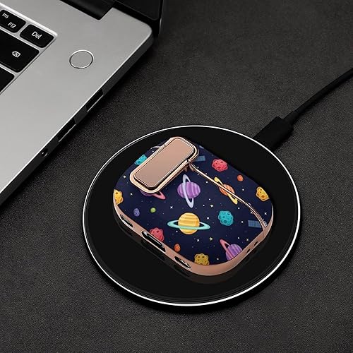 Miniatura 4 de Headphone Cover Compatible with Airpods Pro 2 Case Galaxy Space Astronaut, Plastic, with Lock, Shockproof Protective