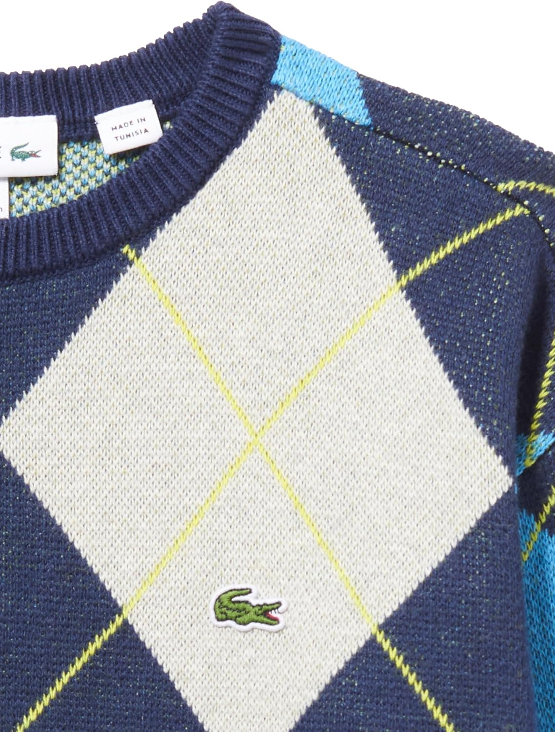 Lacoste Boys' Contrast Jacquard Argyle Sweater