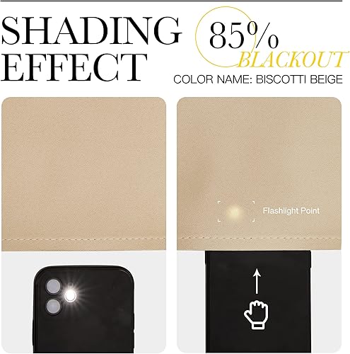 Miniatura 5 de NICETOWN 2 paneles de cortinas opacas con ojales de 52 x 63 pulgadas de largo con 4 paneles de 42 x 16 pulgadas de largo, cenefas opacas para