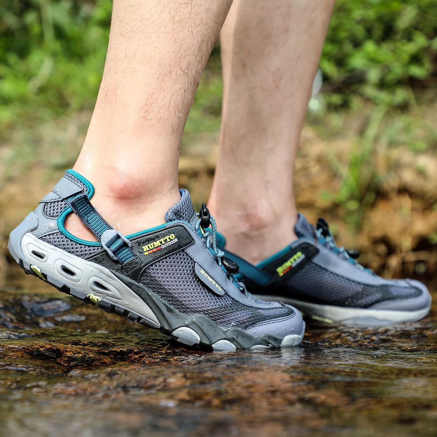 HUMTTO Men's Amphibious Water Shoes - Hiking Sandals for Men Outdoor Water Sandal Closed Toe Non-Slip River Shoes Summer Quick Drying Aqua Shoe - Image 2