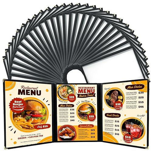 Miniatura 7 de Fundas de menú de 8.5 x 11 pulgadas  Paquete de 30 fundas transparentes para menú de recetas de restaurante para cocina, bebida, vino, cubiertas de