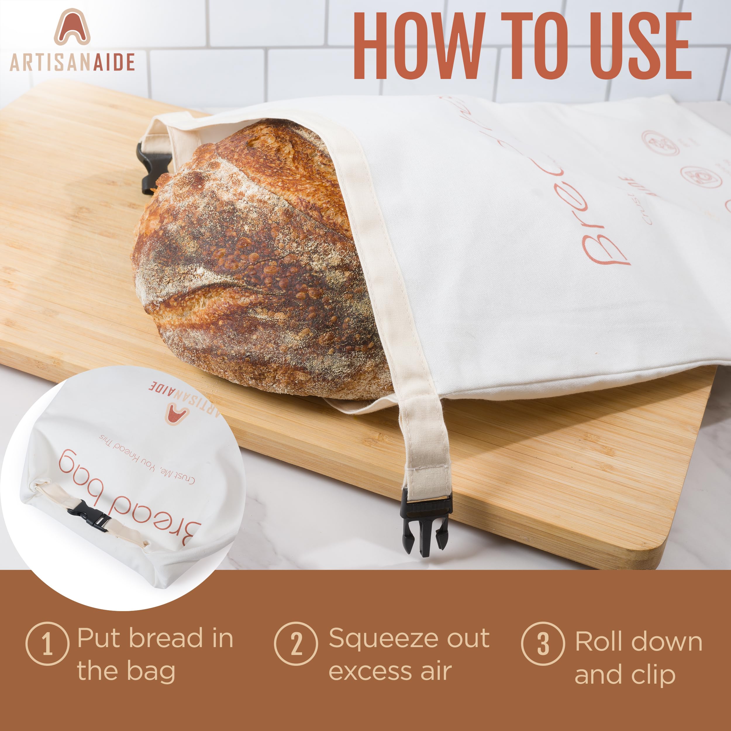 Paquete de 2 bolsas de pan de 12 x 17 pulgadas, almacenamiento de pan para masa madre casera, bolsas de pan reutilizables para pan casero, cierre de hebilla, lavables a máquina, aptas para congelador,
