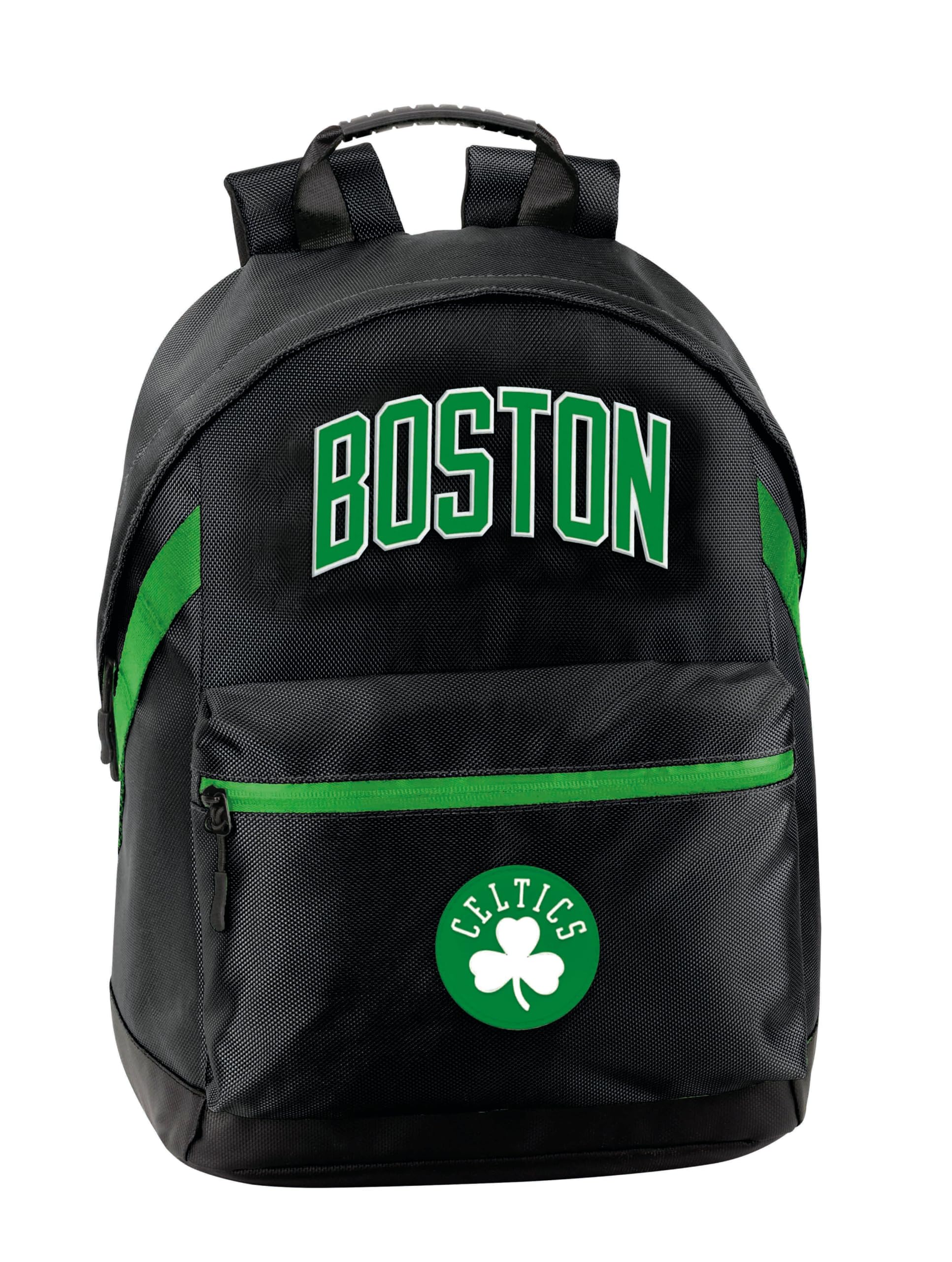 NBA, Boston Celtics - Zaino Scuola Unisex per Bambini e Ragazzi con Spallacci Regolabili e Retro Imbottito, Chiusura Principale e Tasca Frontale con ZIP - Zaino Verde Ufficiale NBA