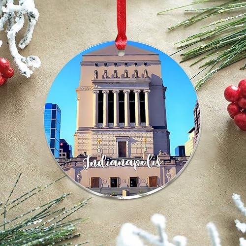 Miniatura 6 de Adornos de Navidad acrílicos 2023 Skyline Indianapolis City Landscape Elegante Bola de árbol de Navidad Vacaciones Decoración del hogar Paisaje