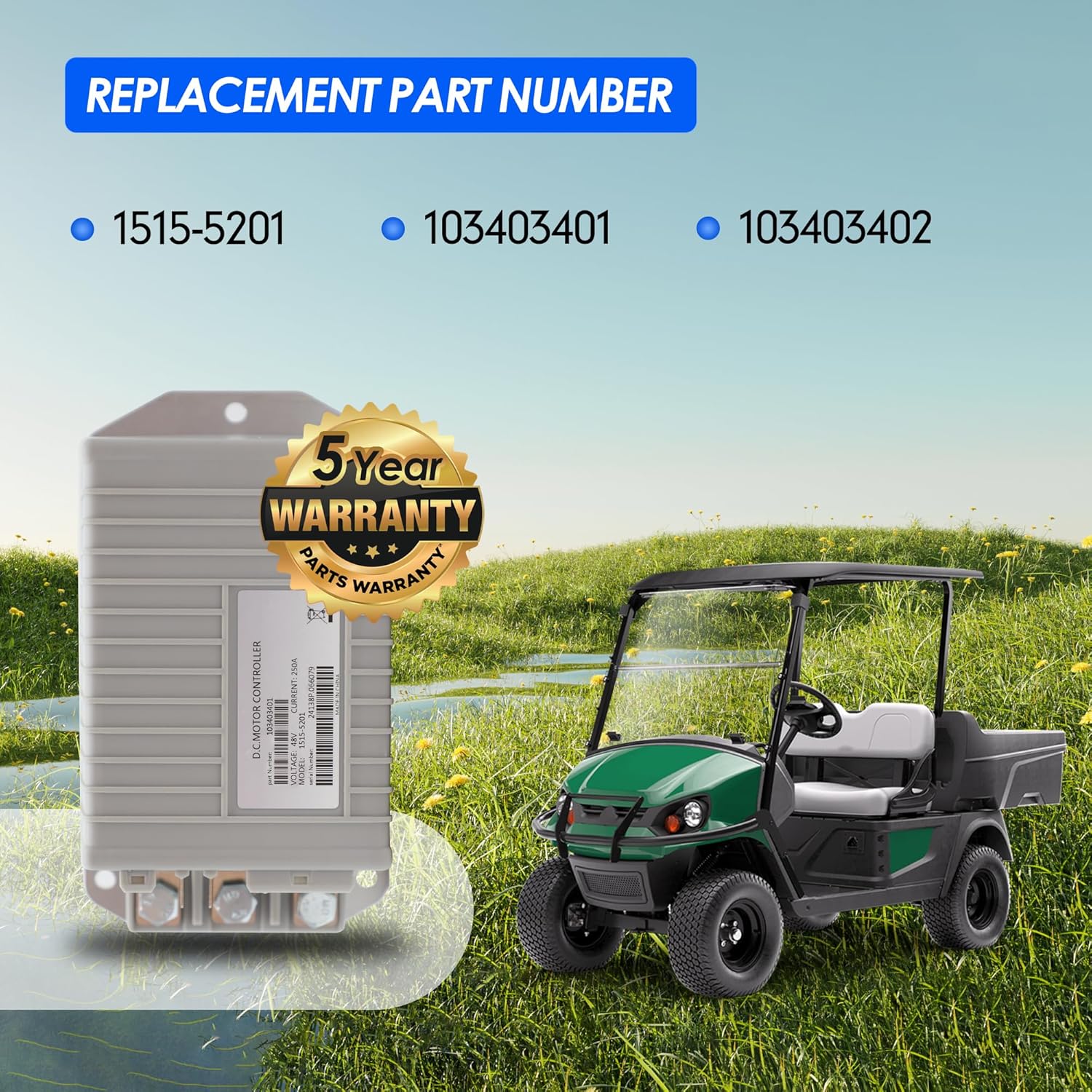 48V 250A Controller 103403401 for Curtis Club Car Precedent 2009-2014 1515-5201