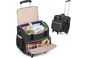 Spacious LUXJA Rolling Scrapbook Tote Bag for Creative Crafters, Business Professionals Carrying Documents and Supplies