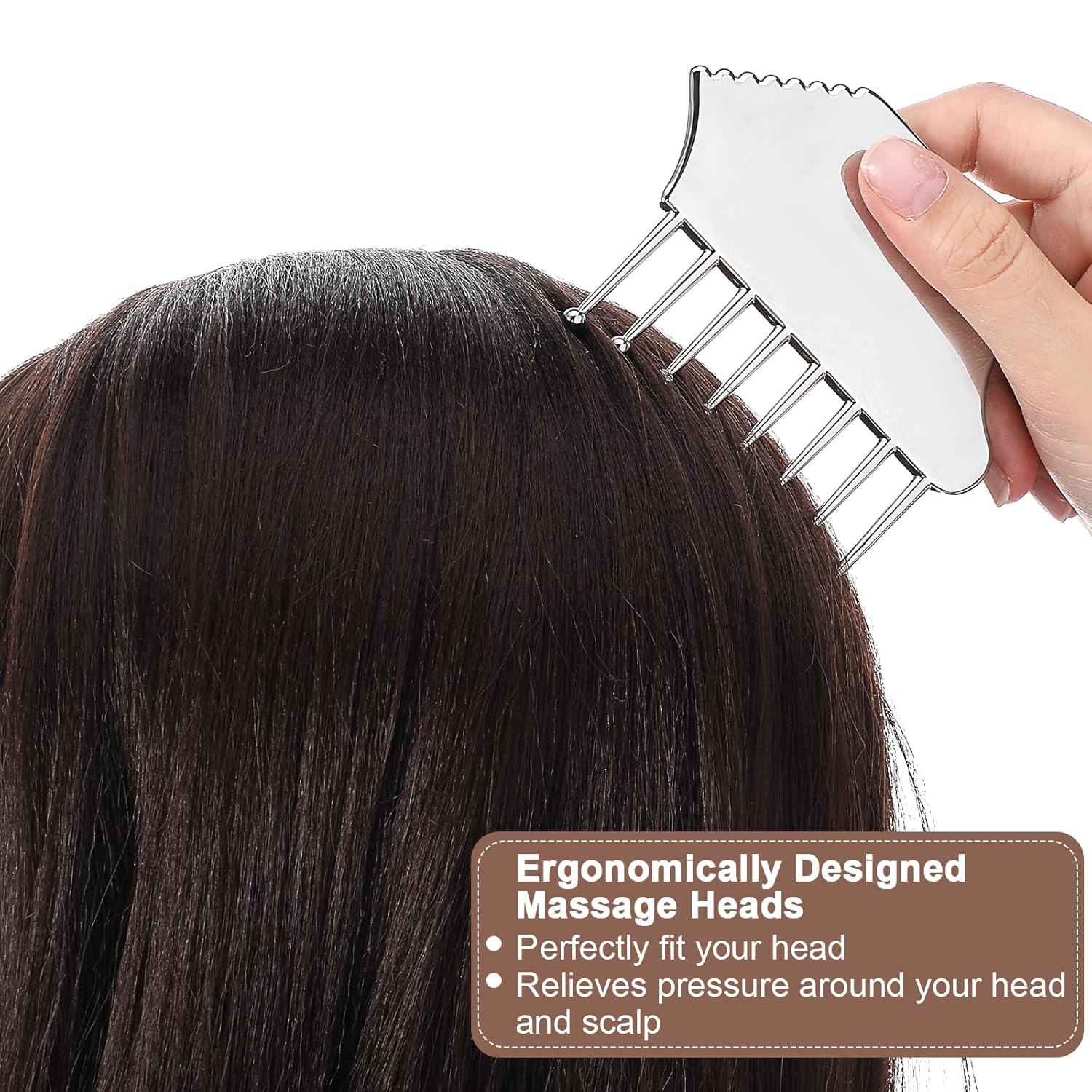 Stainless Steel Gua Sha Facial Tools Metal Guasha Portable Scalp Massager Comb Body And Face Gua Sha Sculpting For Head Neck Legs Arms Body Treatment - Image 4