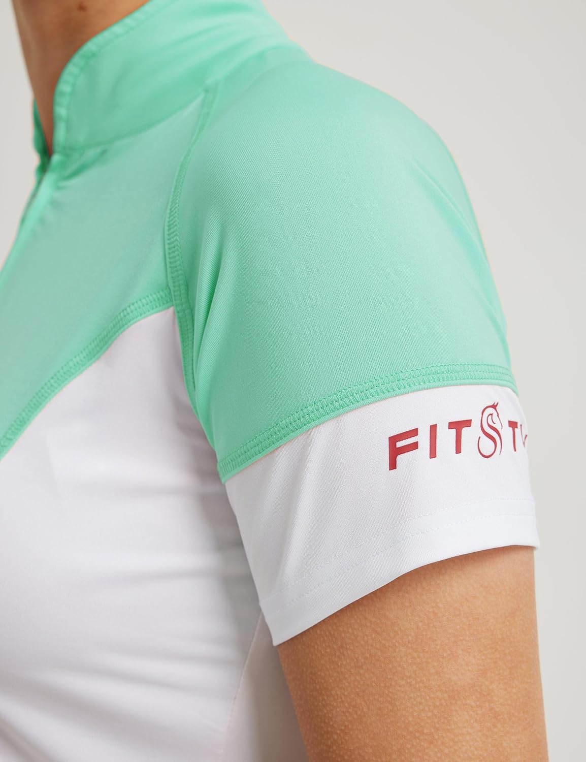 FitsT4 Sports Womens Short Sleeve Equestrian Shirts UPF50+ Horse Riding Shirts Breathable Rider Tops Half Zip - Image 6