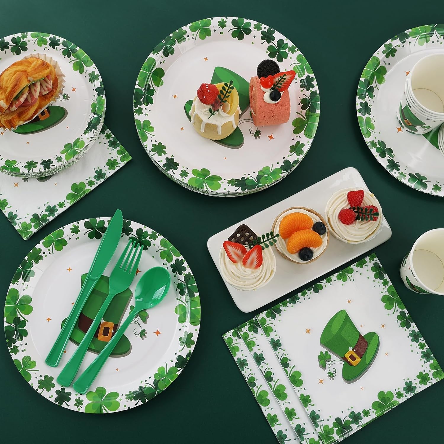175PCS St Patricks Day Plates and Napkins Set-St Patricks Day Party Supplies for St Patricks Day Decorations image 4