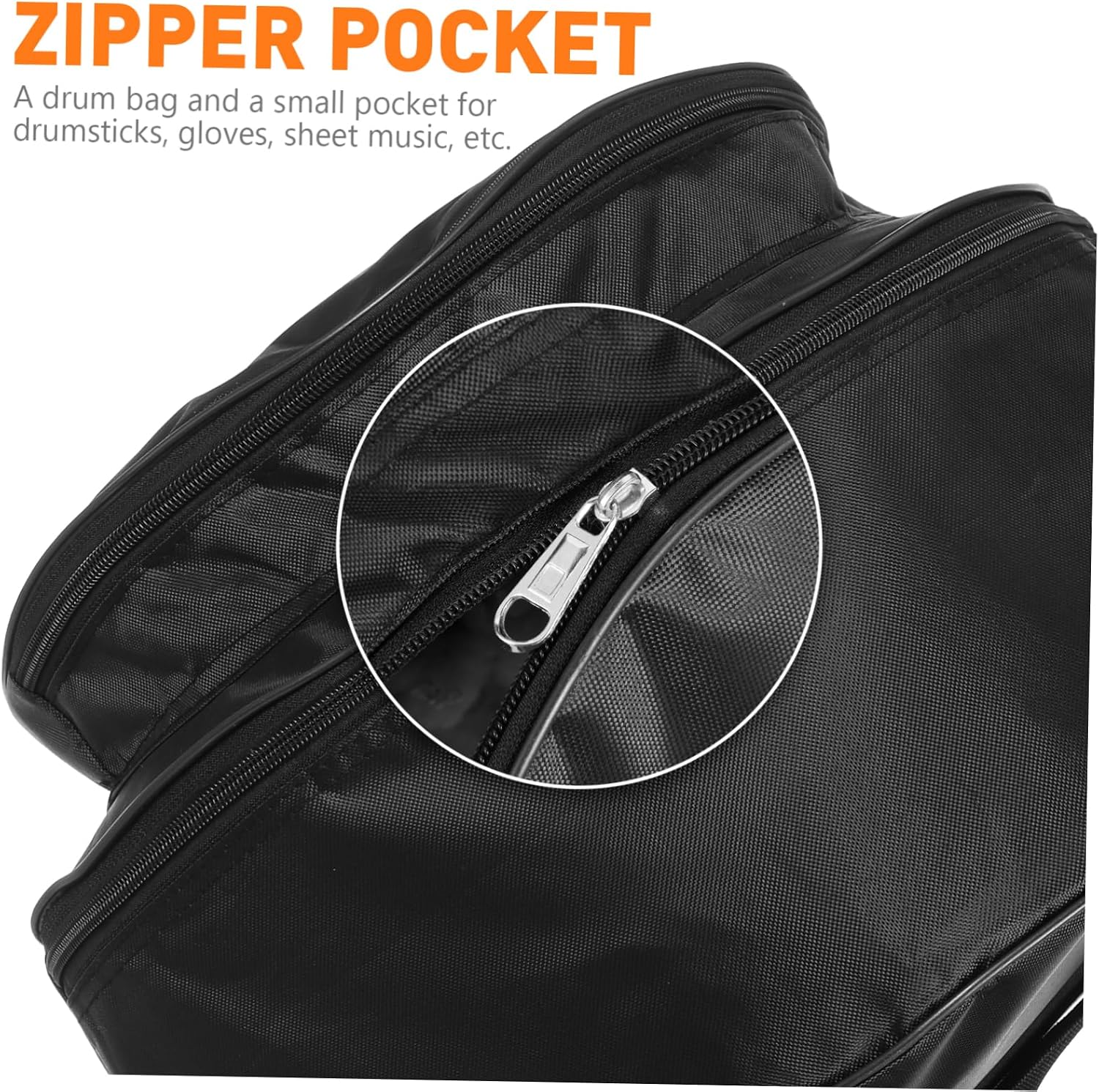 Snare Drum Backpack Storage Pockets Durable Oxford Fabric Bag Portable Tote for Drum Accessories