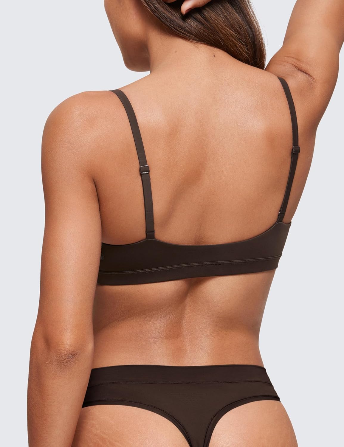 CRZ YOGA Softhold Double Lined Triangle Bralette - Womens Adjustable Straps Wireless Cami Plunge T-Shirt Everyday Bra Comfy - Image 2