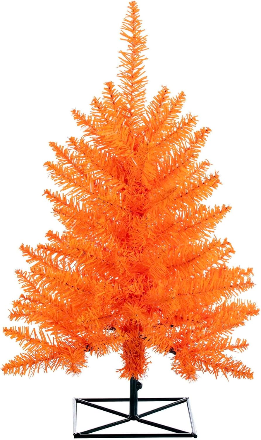 Vickerman 2' x 20" Orange Artificial UnLit Christmas Tree with 84 PVC Tips and Plastic Tree Stand