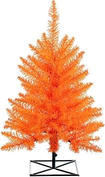 Vickerman 3 Orange Fir Artificial Christmas Tree, Unlit - Faux Fir Christmas Tree - Seasonal Indoor Home Decor