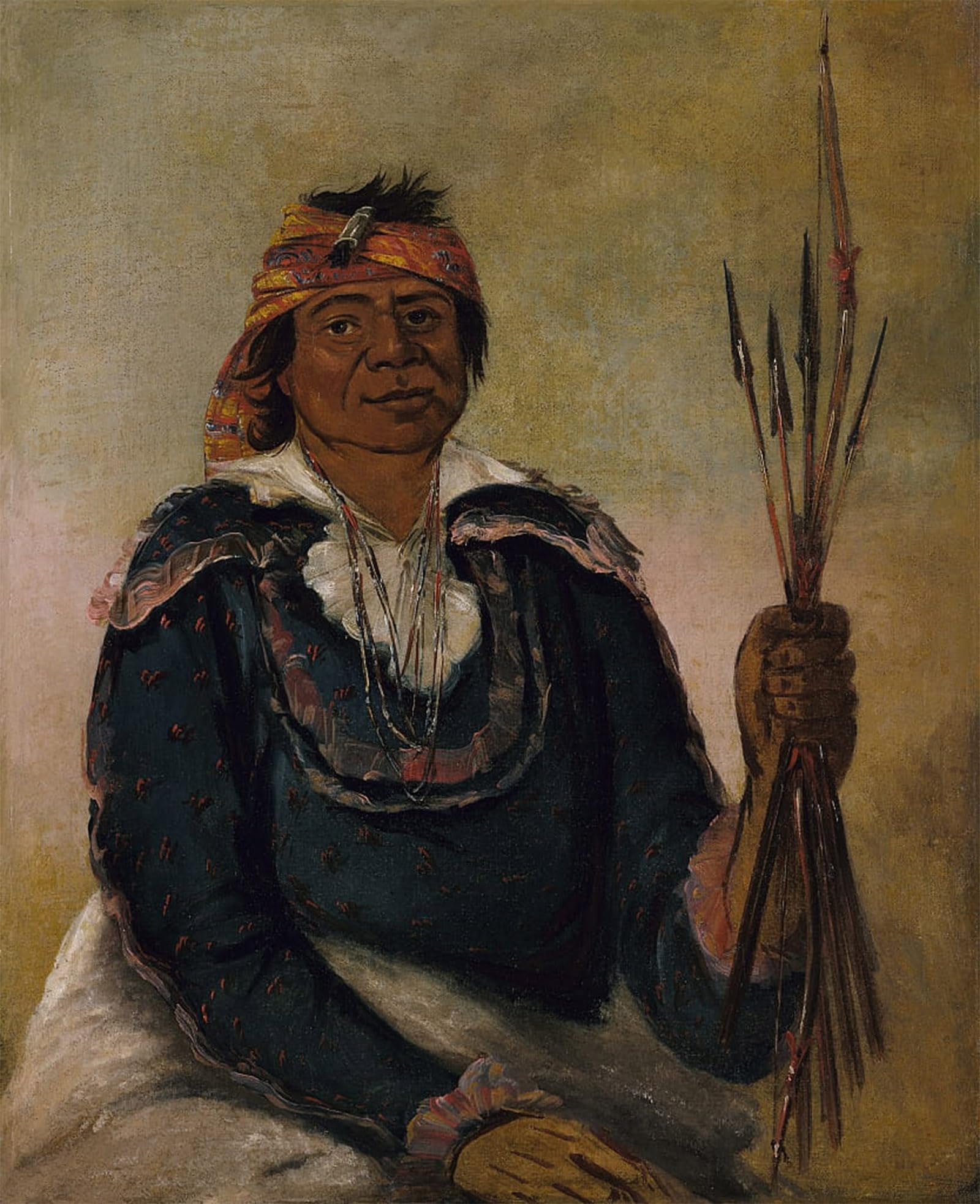ARTXLXXBN Famous Prints Artwork Pictures Poster Painting Art the Answer Second Chief by George Catlin Artwork Landscape Pictures for Home Decor 60x90cm