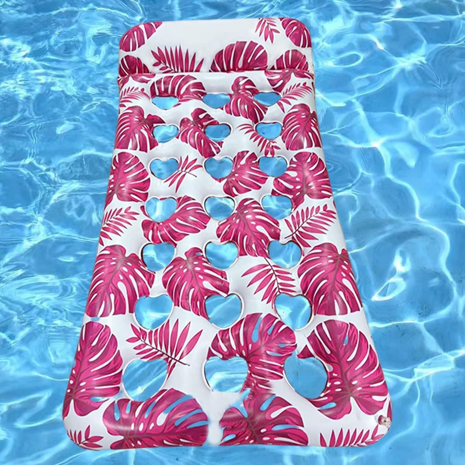 Hamacs de piscine gonflables pour adultes, chaise longue flottante 4 en 1 avec appuie-tête, hamac à eau en PVC, chaise flottante de piscine d'été, 165 × 83 cm