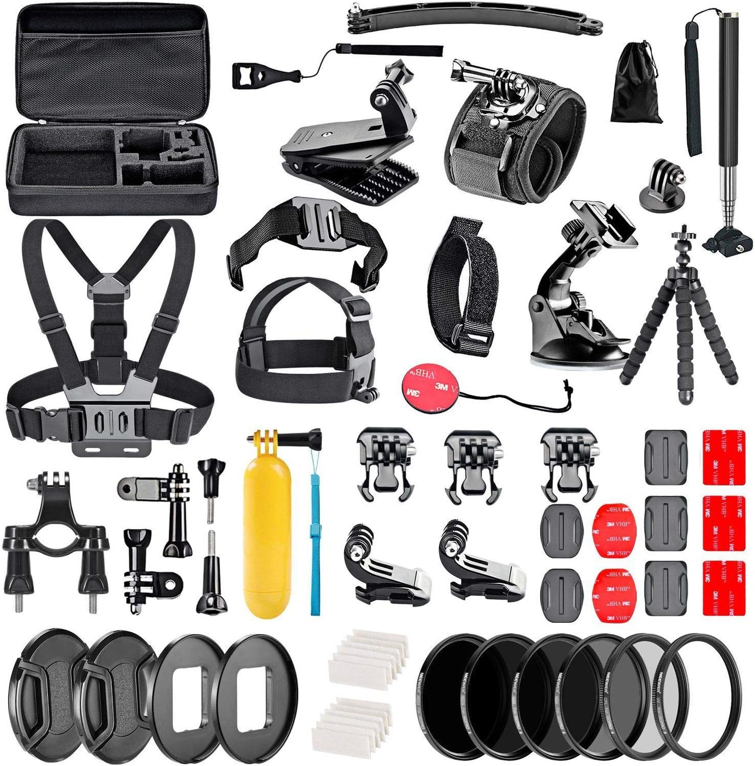 NavitechNavitech 60-in-1 Action Camera Accessories Combo Kit with EVA Case Compatible with IXROAD H9R Action Camera 4K Ultra HD