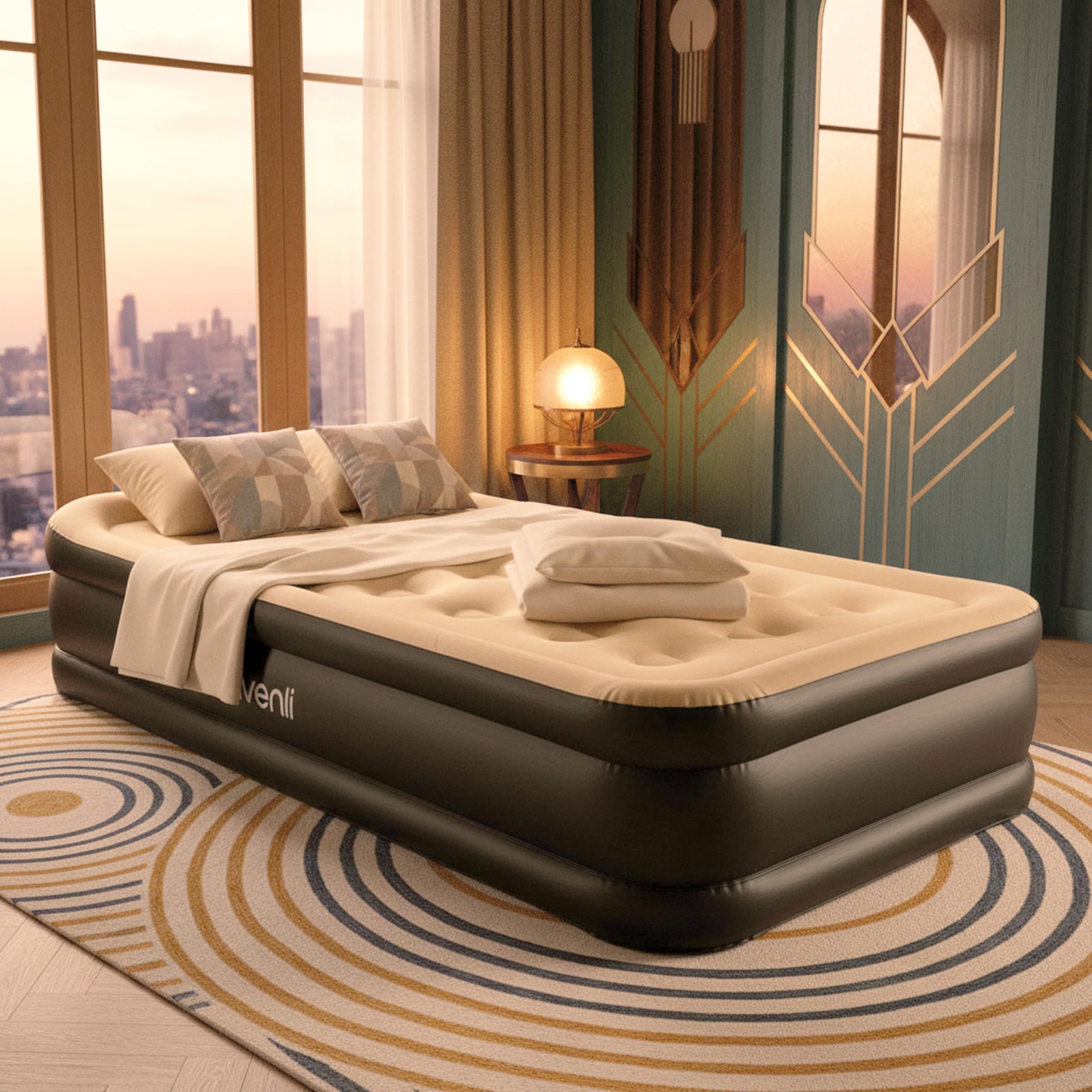 avenli Flocked Air Bed 2個セット　ツインサイズ avenli Flocked Air Bed ツインサイズ 2個 電動ポンプ付｜Yahoo!フリマ