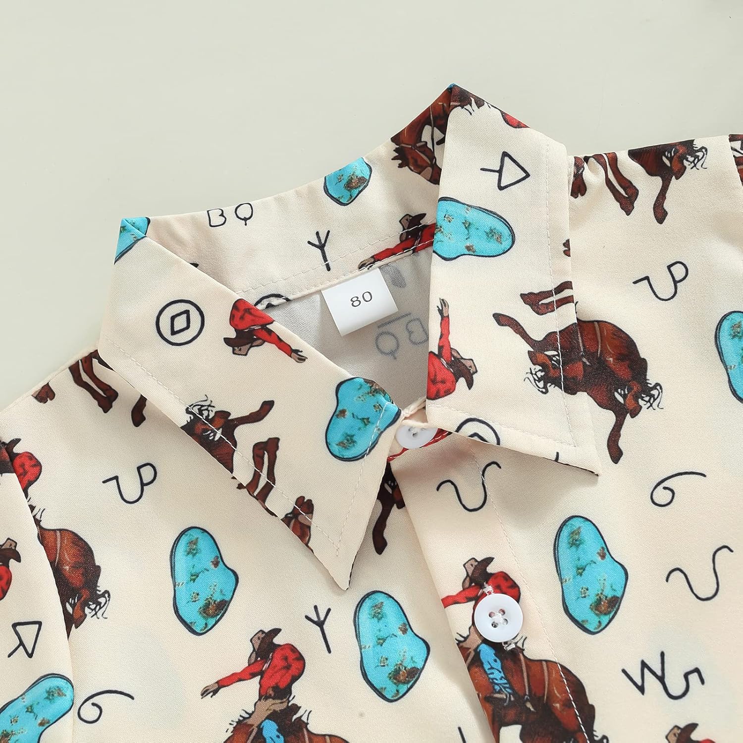 fhutpw Baby Toddler Boy Outfits 2T 3T 4T 5T Clothes Summer Kids Pattern Short Sleeve Button Down Shirt & Shorts Set - Image 4